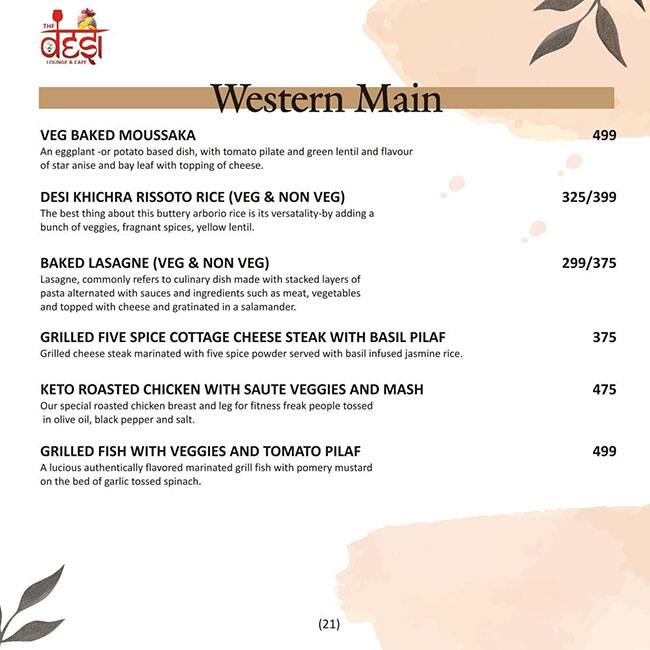 NUCLER - Ex Desi Cafe menu