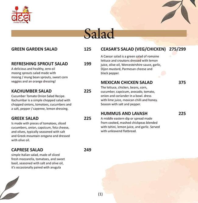 NUCLER - Ex Desi Cafe menu