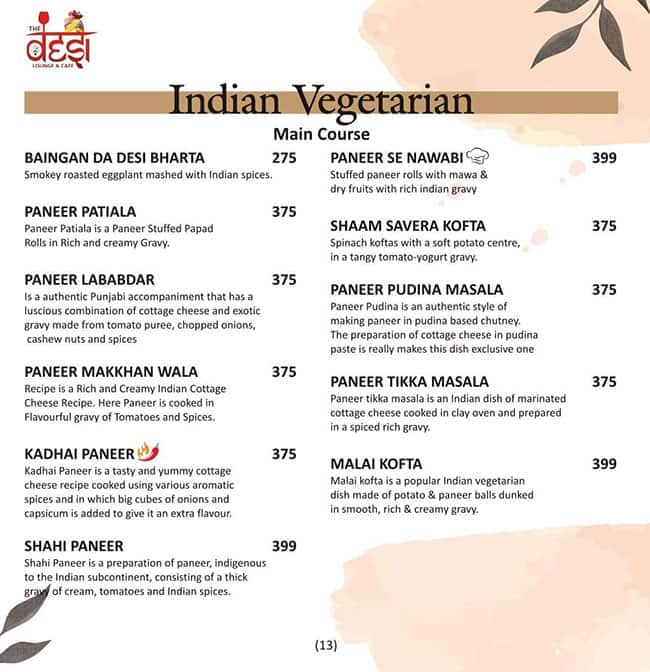 NUCLER - Ex Desi Cafe menu