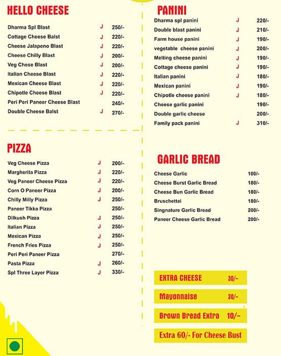 Menu of Dharma s Sandwich Vile Parle East Mumbai