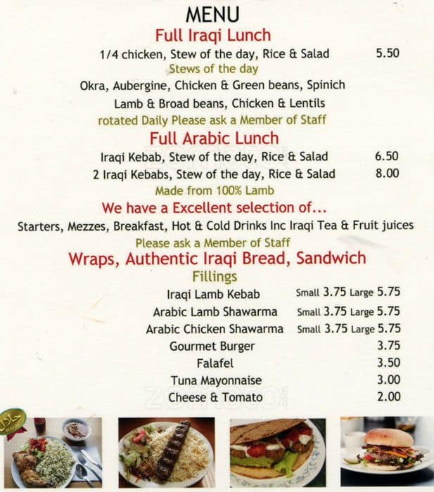 Baghdad Cafe Menu, Menu for Baghdad Cafe, Mile End, London Zomato UK