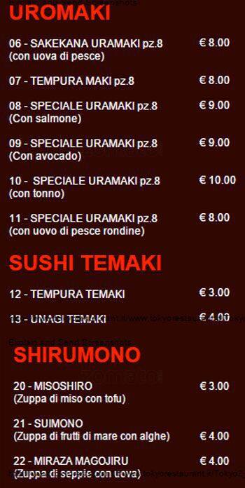 Menu di Tokyo 2 
