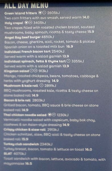 Menu at Jamaica Blue restaurant, Carindale, Creek Rd