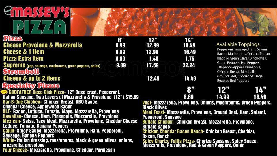 Massey's Pizza Menu, Menu untuk Massey's Pizza, Whitehall, Columbus Urbanspoon/Zomato