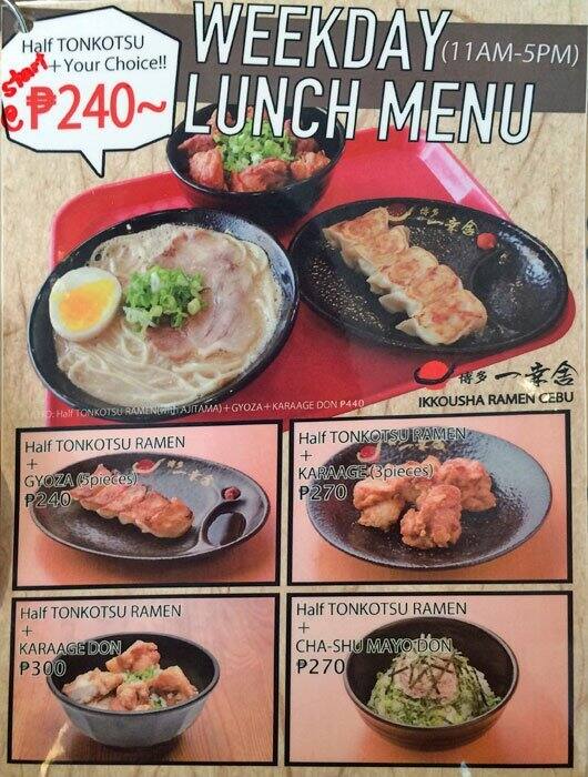 Ikkousha Ramen Menu, Menu for Ikkousha Ramen, Lahug, Cebu City Zomato Philippines