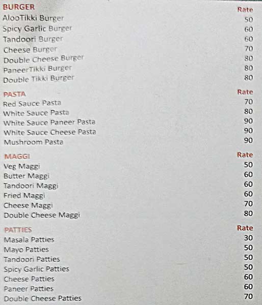 Menu at 8 Ball Cafe, Kota, Plot G5