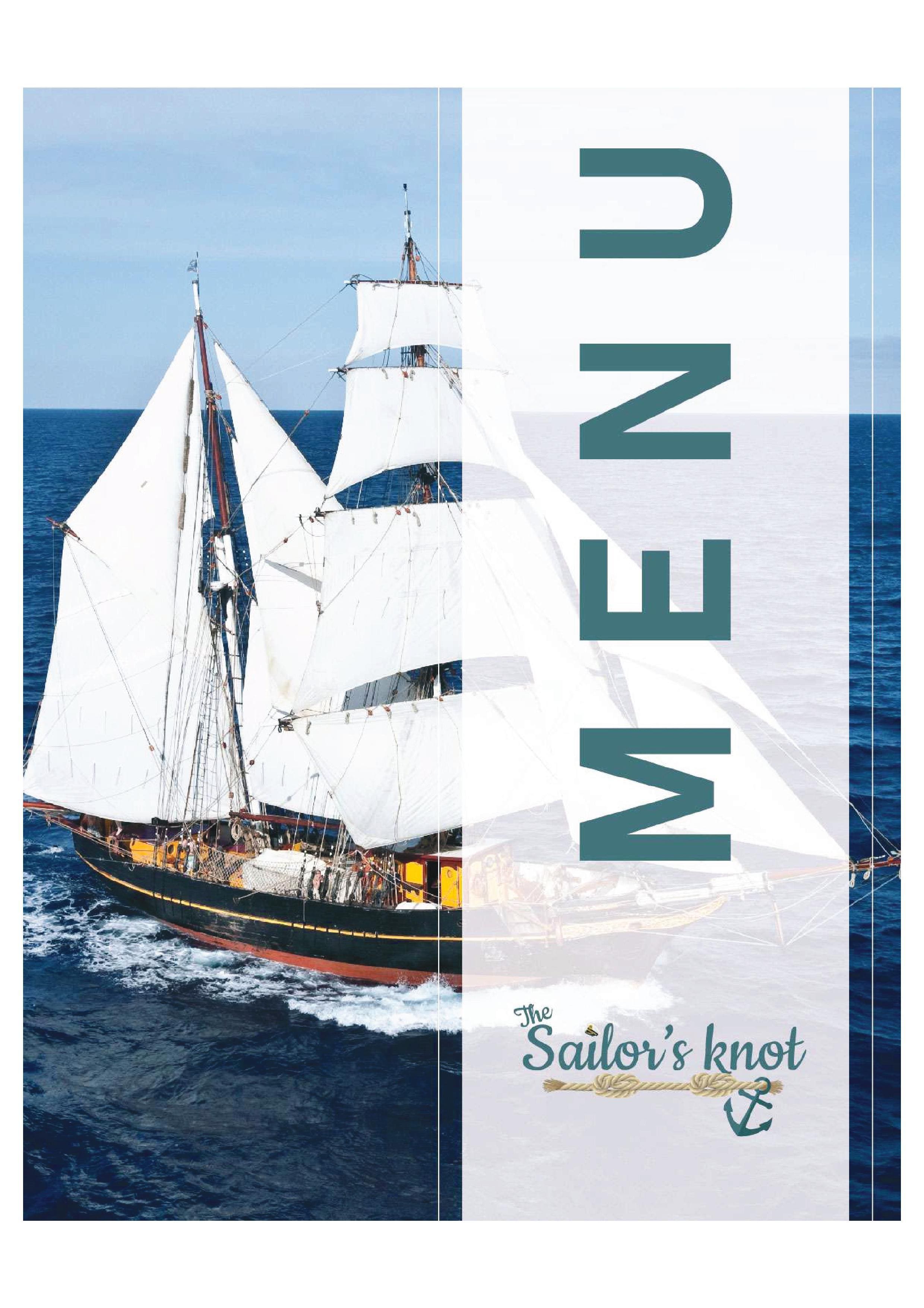 Menu at The Sailor's Knot, Ranchi