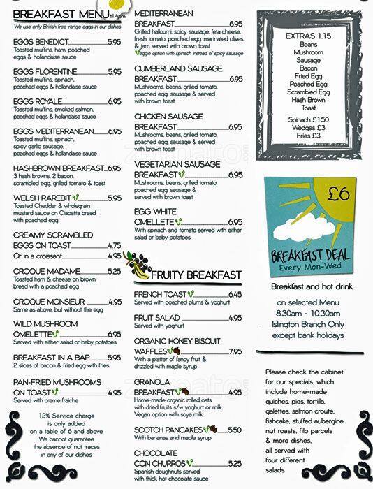 The Blue Legume Menu, Menu for The Blue Legume, Crouch End, London Zomato UK