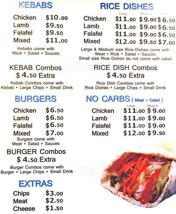 Olive Kebab Menu, Menu for Olive Kebab, Takapuna, Auckland Menumania