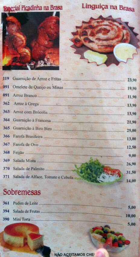 BAR DAS QUENGAS cardápio