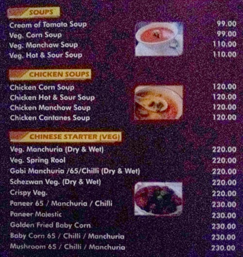 aishwarya grand menu