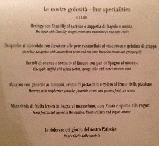 Menu di Gerry's Bar 
