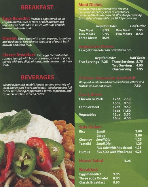 Rice 'n Spice Menu, Menu for Rice 'n Spice, Yaletown, Vancouver