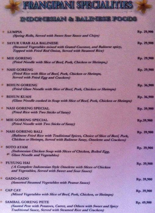 Mades Restaurant menu