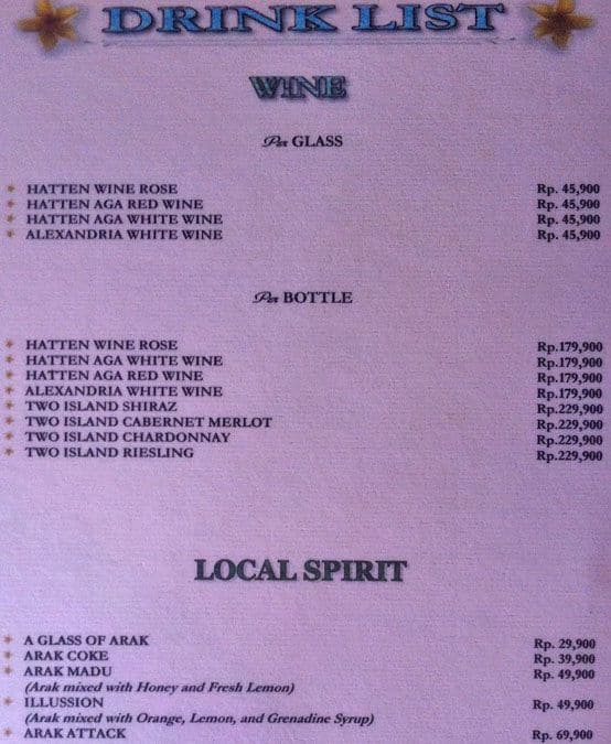 Mades Restaurant menu