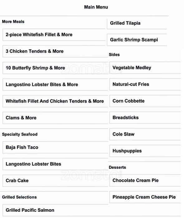 A&W All American Food Menu - Urbanspoon/Zomato