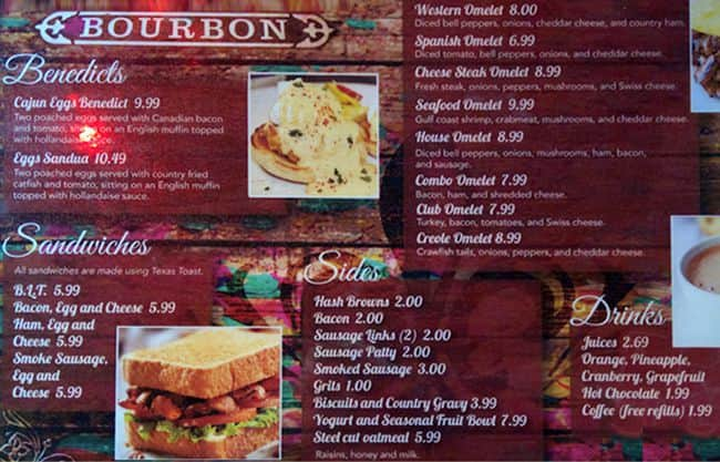 bourbon house menu