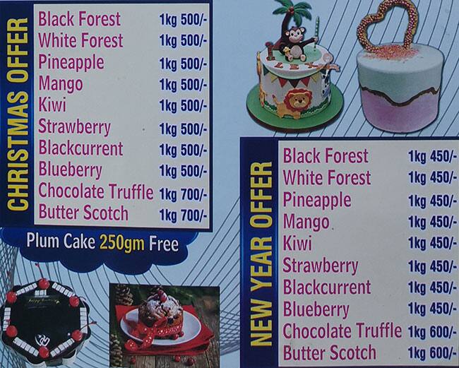 Menu of JK Bakery & Chocolates, Thillai Nagar, Trichy