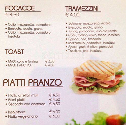 Menu di I Quattro Mastri 