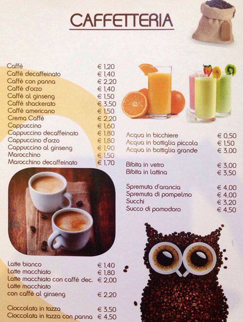 Menu di I Quattro Mastri 