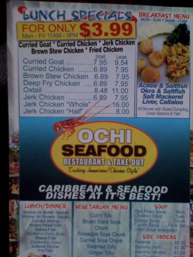 Ochi Seafood Restaurant Take Out Menu Urbanspoon Zomato Ochi Seafood Restaurant Take Out Lauderhill Menu