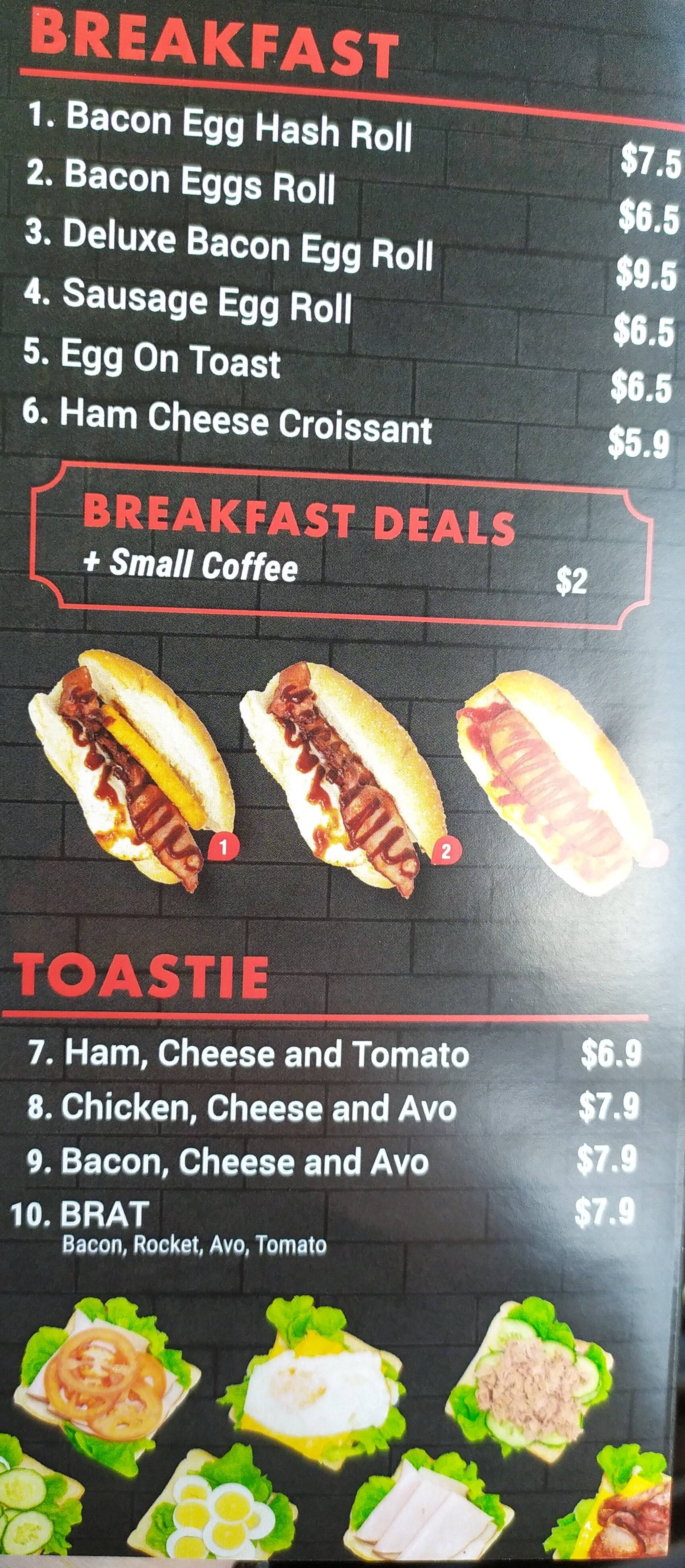 Menu at Coffee Pump cafe, Artarmon