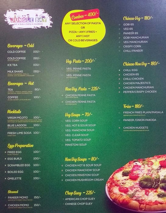 Menu At Jungle Bay, Hyderabad, 3rd Floor