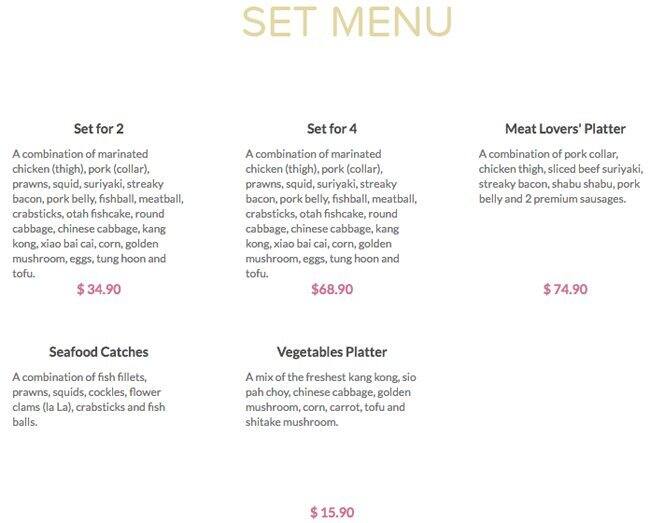 Mookata メニュー