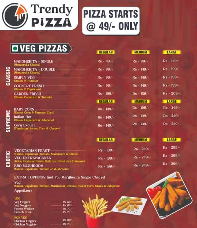 Mugla trendy discount pizza menu