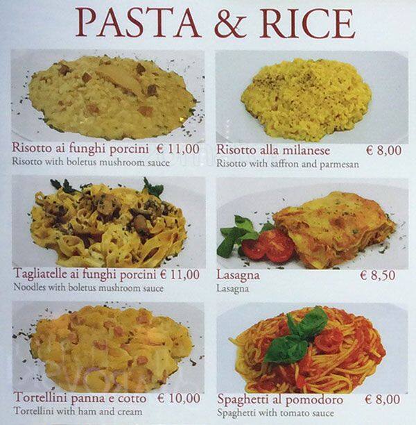 Menu di Cafè de Ville 