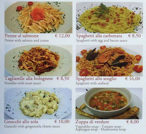Menu di Cafè de Ville 