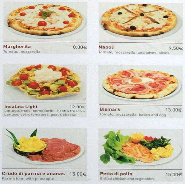 Menu di Cafè de Ville 