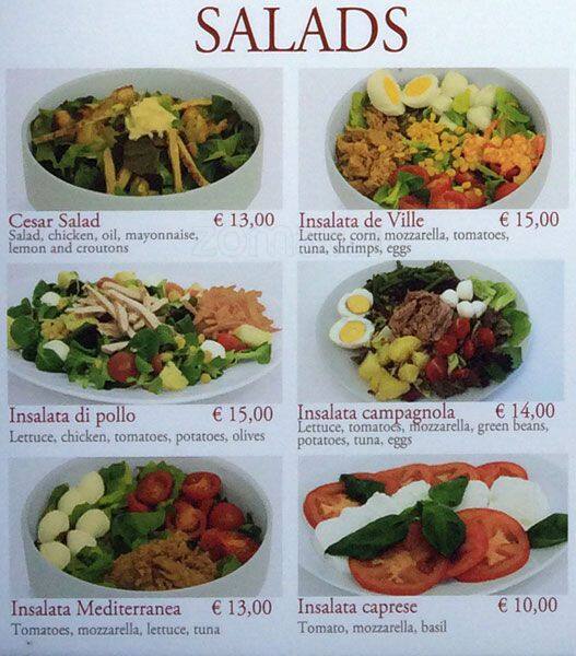 Menu di Cafè de Ville 
