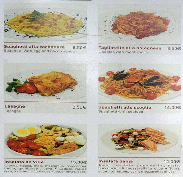 Menu di Cafè de Ville 