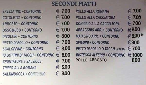 Menu di Ristorante Pizzeria La Pineta 