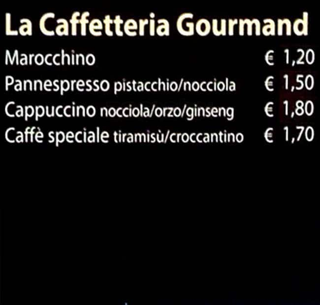 Menu di McCafé 