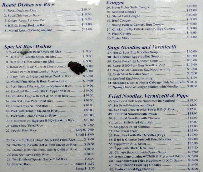 Parrot House BBQ House menu, Menu restauracji Parrot House BBQ House