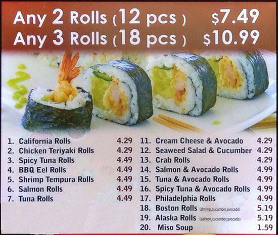 Sarku Japan Menu, Menu for Sarku Japan, Langhorne, Bucks