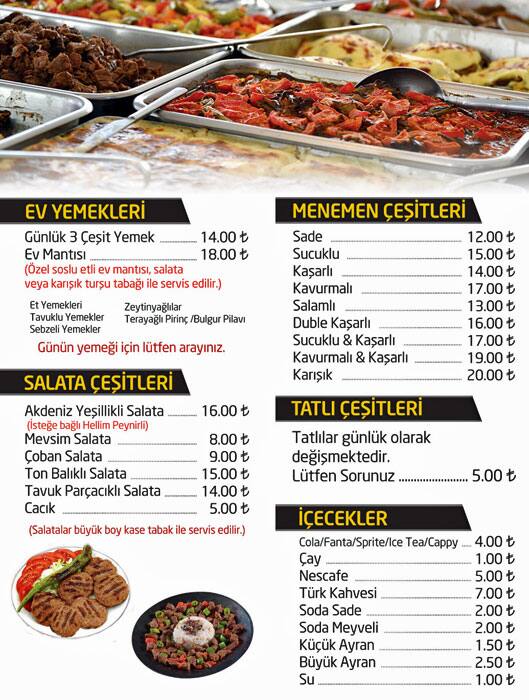 Cafe Istanbul menü