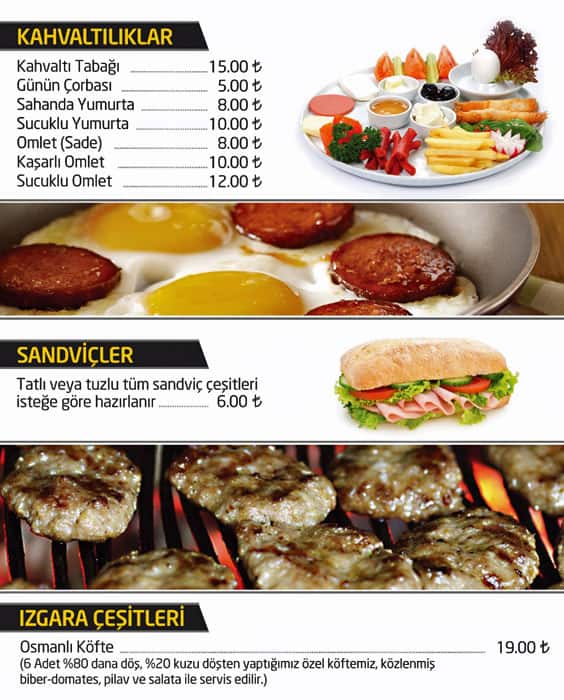 Cafe Istanbul menü