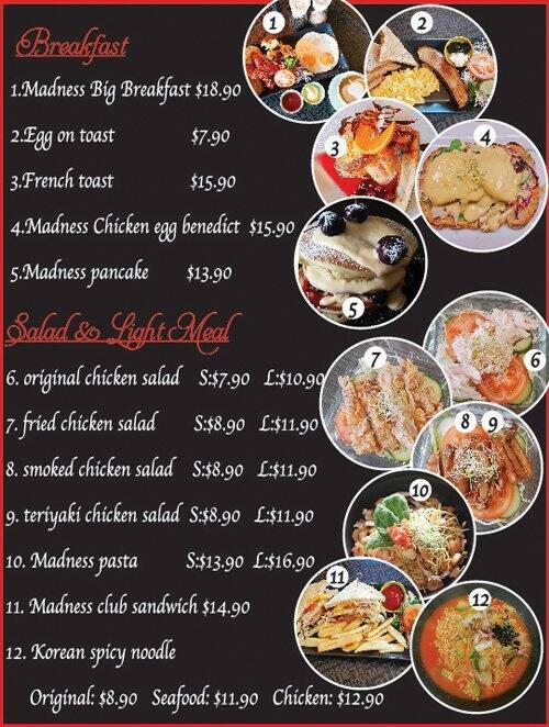 Chicken Madness Cafe Menu, Menu for Chicken Madness Cafe, Henderson