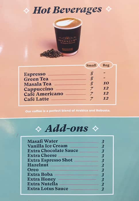 Menu at Keventers -The Original Milkshake restaurant, Dubai