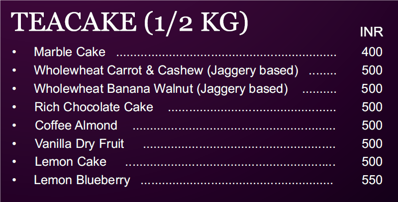 Melting Momentz menu
