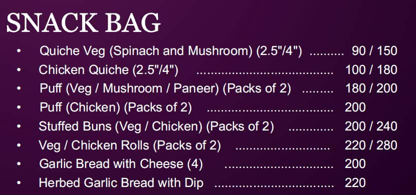 Melting Momentz menu