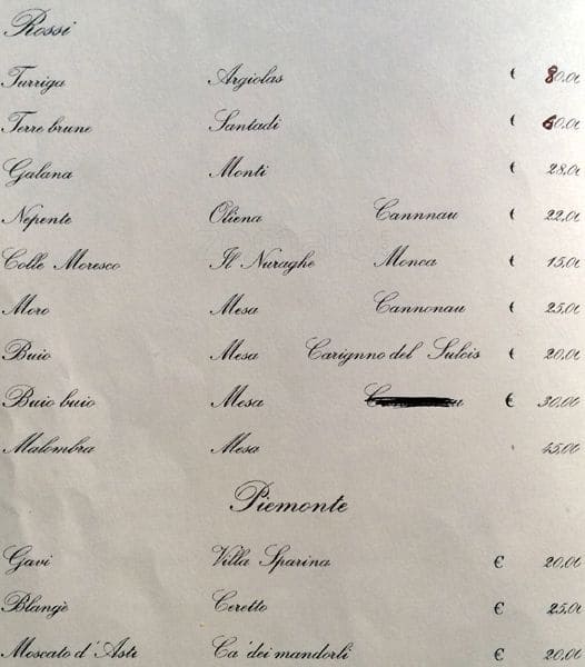 Menu di Ampere 57 