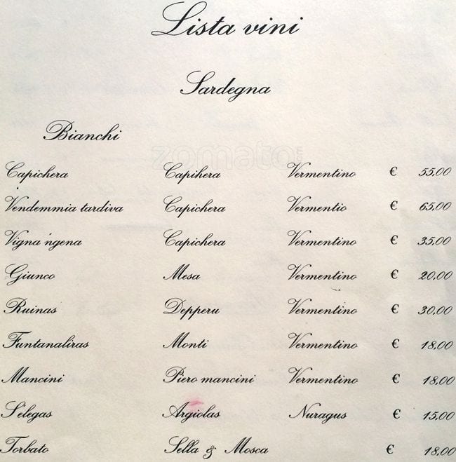 Menu di Ampere 57 