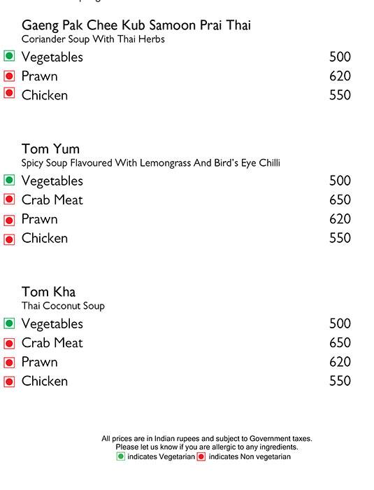 Banyan Tree Restaurant - Taj holiday village menu