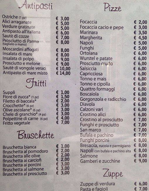 Menu di San Marco 