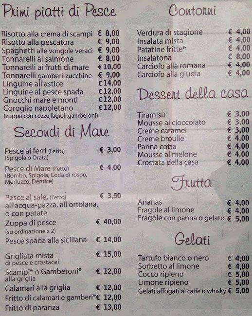 Menu di San Marco 