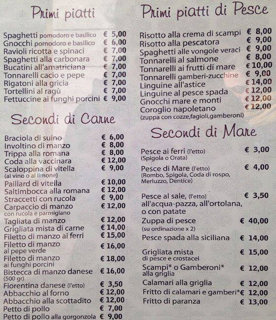 Menu di San Marco 